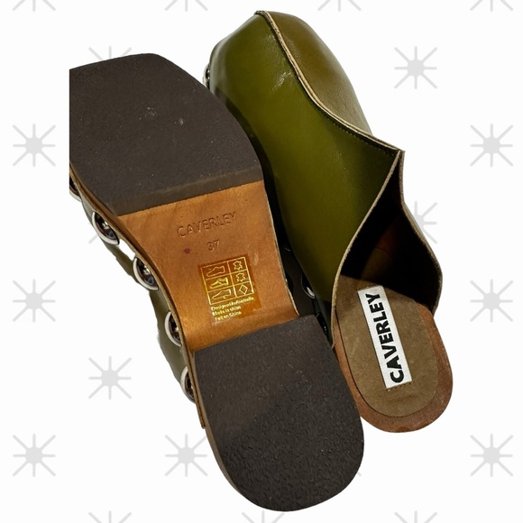 Cavarley Clogs Mules in Olive Green - Picture 7 of 7